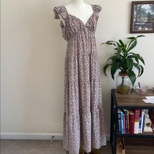 English Factory Purple Floral Maxi Dress
